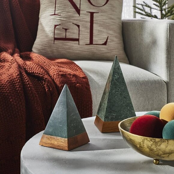 Threshold Studio McGee Marble and Wood Christmas Green Large - Target 2023 - Picture 2 of 7